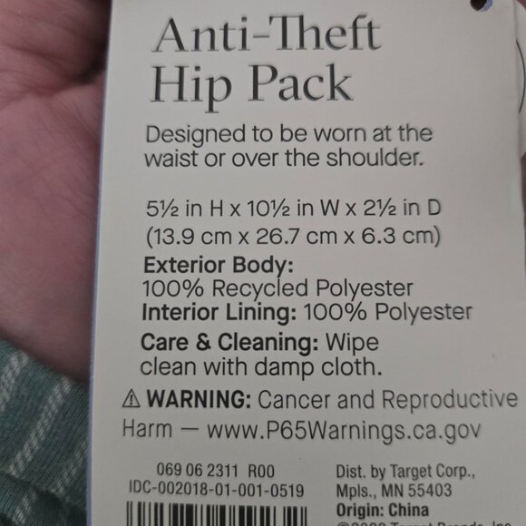 Open Story Anti-Theft travel fanny waist sling pack bag - Picture 6 of 7